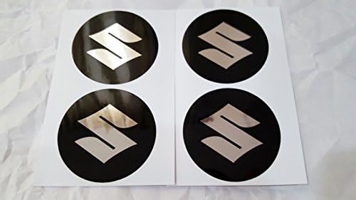 EdwardSmithCars 4 x 55mm Diameter Suzuki Wheel Center Cap Sticker Emblem Self Adhesive for Flat Surfaces