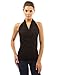 PattyBoutik Women Halter Drape Cowl Neck Top (Black Medium)