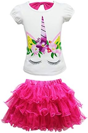 Baby Girls Unicorn Costume Dress Pageant Princess Party Dress Flower Evening Gowns Tutu Dress