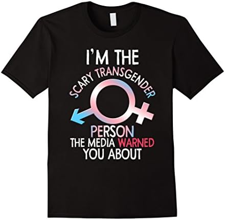 Mens Funny Im The Scary Transgender Person T-shirt Bi Gay Pride Medium Black