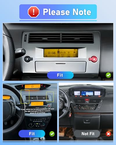 NHOPEEW 2G+64G Android Car Radio for Citroen C4 2004-2009/C-QUATRE 2008-2011 - Wireless Carplay and Android Auto - 9 Inch Carplay Car Radio with WiFi, Equalizer, GPS, FM, RDS + AHD Rear View Camera