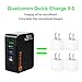 Quick Charge 3.0 USB Fast Wall Charger, 30W 3 Port Travel Wall Fast Charger Adapter QC3.0 QC2.0 Quick Charging Block Plug for iPhoneX/8/7/6 Samsung s9S8/S7,Note8/7,LG,iPd,Sony,HTC & More- Matte Black