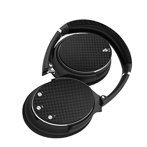 GD1 Bluetooth Wireless Active Noise Cancelling Headphones with Built-in Mic, 15 hrs of Music Playback, HiFi Stereo Over-Ear Headset for All 3.5 mm Jack Devices- Dark Grey/Black