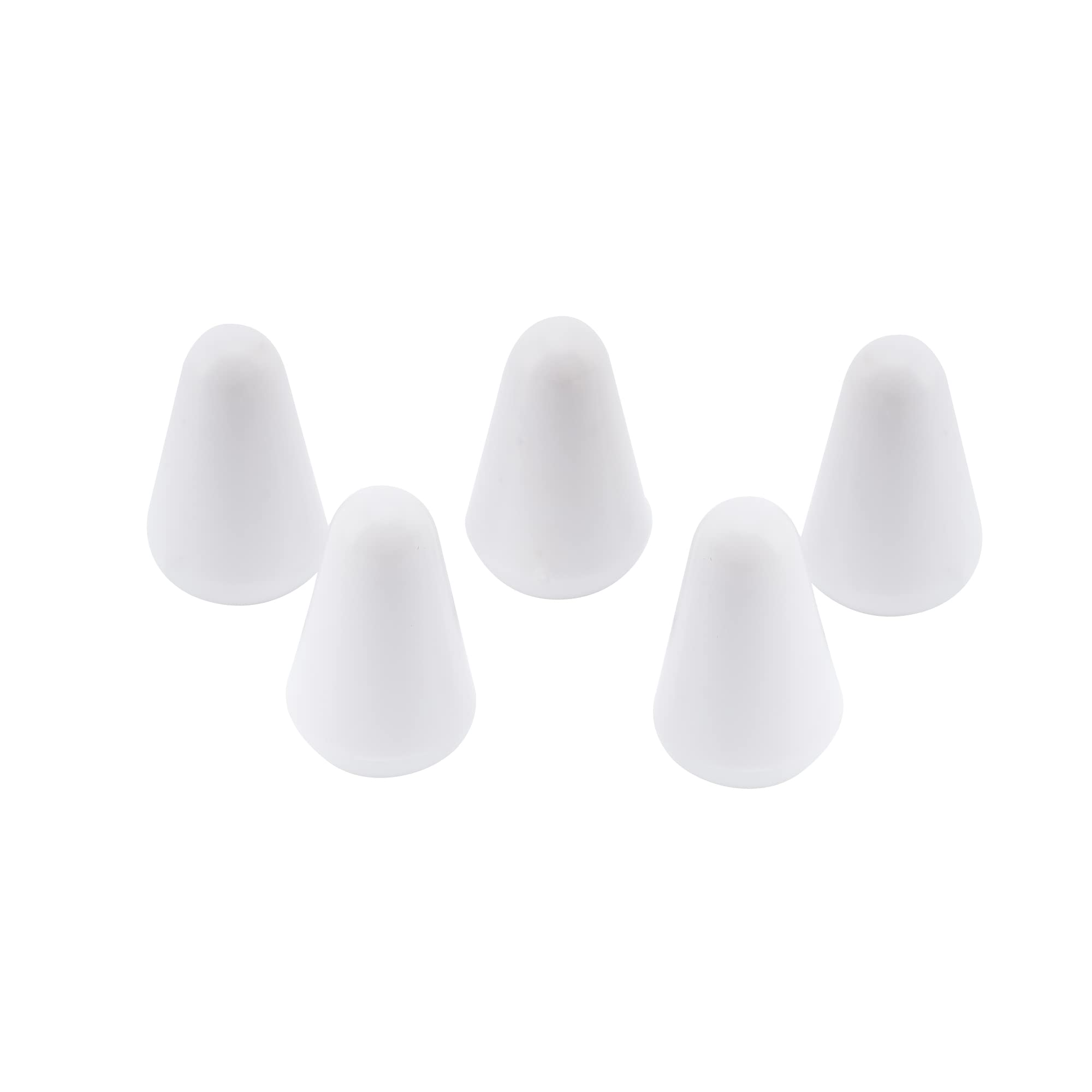 Musiclily Basic Metric 3.7mm Guitar 5 Way Switch Tip Cap Switch Knob for Strat Style Electric Guitar, White (Set of 5) — image 1