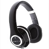 Make mate B0008 Wireless Headphones Bluetooth Stereo Over Ear Wired Headset HIFI Noise Cancelling Headphones with Microphone 3.5 mm jack for Cellphone Computer（Black）