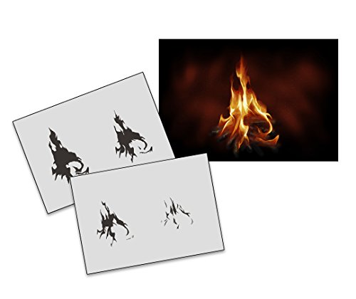 UMR-Design AS-272 Flame Airbrushstencil Step by Step Size M