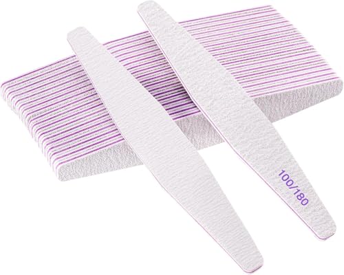 20 lime per unghie, lima per unghie professionale a doppio lato, riutilizzabile 100/180 grit per saloni di manicure, fai da te per nail art