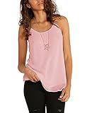OURS Women's Spaghetti Strap Chiffon Layered Cami Tank Top Casual Solid Blouse (XL, Peach)