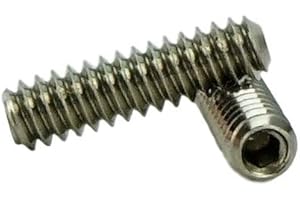 CHENANGO SUPPLY Stainless 6-32 x 1/2" (1/4" to 1" Available) Socket Set Screws Cup Point, Stainless Steel 50 Qty W/Hex Key Wrench (6-32 x 1/2")