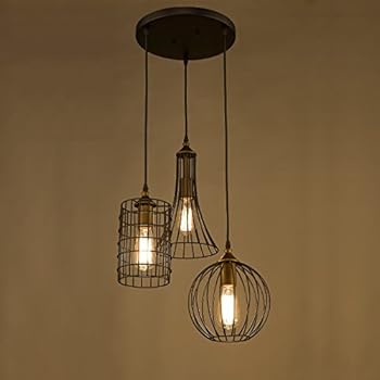 YOBO Lighting Antique 3-lights Oil Rubbed Bronze Chandelier with Wire Cage