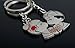 4EVER Romantic Chinese Lovers Kiss with Double Happiness Couple Keychain (With Gift Box) Best Key Ring Key Chain Gift for Valentine Wedding Anniversary (A Pair)