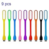 Mini USB Light,LED Laptop Light for Power Bank, Portable Flexible Night Light or Reading Lamp Pack of 9(Color as Shown) NaughtyKid