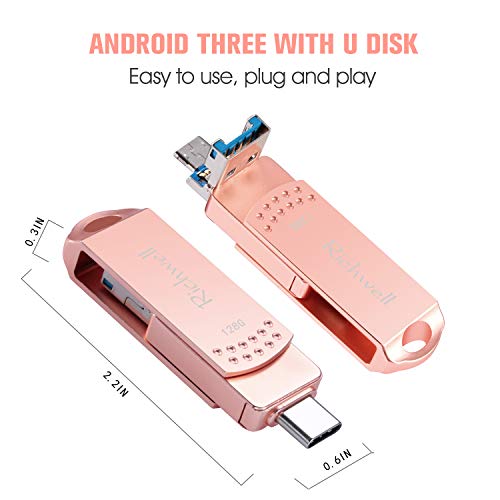 image for USB C Thumb Drive 128GB Photo Stick USB3.0 Flash Drives Memory Stick J
