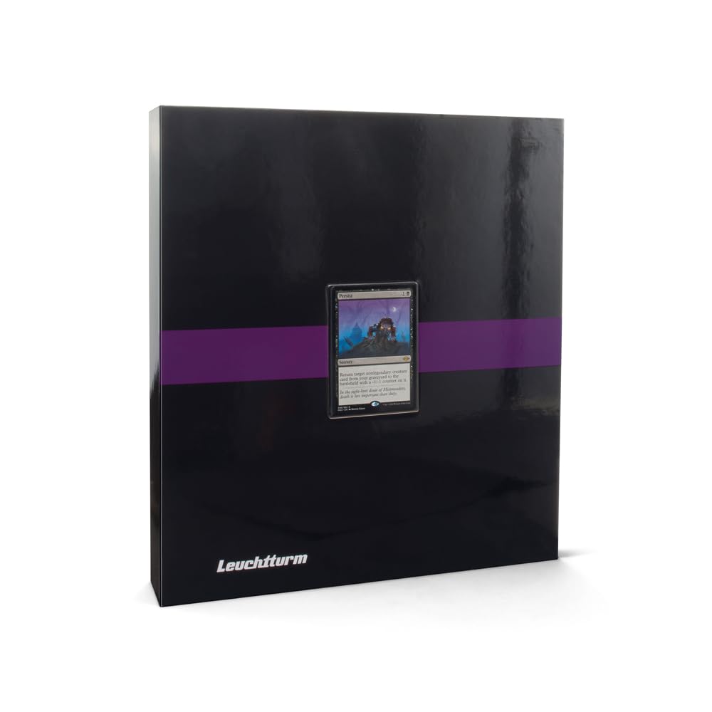 Leuchtturm 369504 TCG Album Pro for 315 trading cards Yu-Gi-Oh, Magic: The Gathering, Lorcana, One Piece - A4 hardcover black-purple - without sleeves