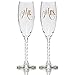 Mr. & Mrs. Gold Champagne Flutes With Gift Box - Wedding Glasses For Bride & Groom - Toasting Gift Sets - For Couples - Engagement, Wedding, Anniversary