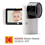 KODAK Cherish C525 Video Baby Monitor with Mobile App - 5 inch HD Screen - Hi-res Baby Camera with Remote Tilt, Pan and Zoom, Two-Way Audio, Night-Vision, Long Range - WiFi Indoor Camera