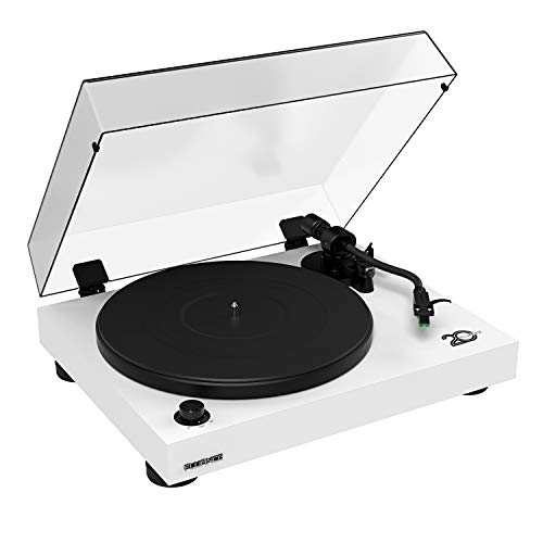 Fluance RT81 Elite High Fidelity Vinyl Turntable Record Player with Audio Technica AT95E Cartridge, Belt Drive, Built-in Preamp, Adjustable Counterweight, Solid Wood Plinth - White