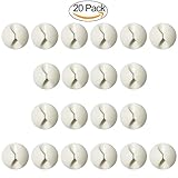 Adywe 20 Pack Desktop tough adhesive Cable Clips Holders, One Channel Cord Management System for Your Wires, Desktop Cable Organizers & Computer, Electrical, Charging or Mouse, usb cord (White)