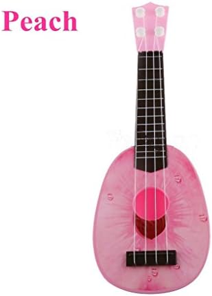 Giveme5 Children Mini Fruit Musical Instruments Fun Educational Learn 4 String Guitar Ukulele Xylophone Toys Gift (Peach)
