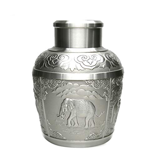 Oriental Pewter - Pewter Tea Storage, Caddy -TPCL5- Hand Carved Beautiful Embossed Pure Tin 97% Lead Oriental Pewter - Pewter Tea Storage, Caddy -TPCL5- Hand Carved Beautiful Embossed Pure Tin 97% Lead