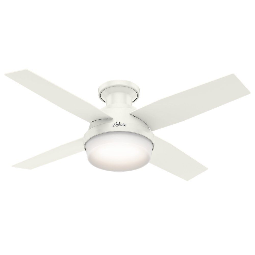 Amazon Com 44 Inch White Ceiling Fan With Light And Remote Low