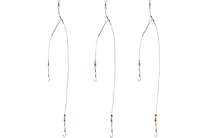 Dyxssm Fishing Hooks with Leader Rigging, Fishing Hook Line Stainless Steel Fishing Rigs Wire and Rig Hooks