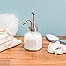 Lotion Dispenser (Brushed Nickel) - 8 oz Clear Glass Jar