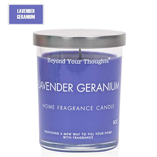 Beyond Your Thoughts Scented Candle Aromatherapy Wax Mixed Popular Long Lasting Lavender&Geranium Fragrances 8oz