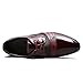 Rainlin Men's Breathable Leather Lined Perforated Dress Oxfords Shoes Wine Red US 10.5