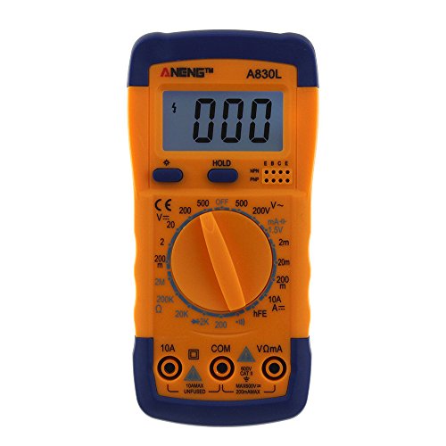 JDgoods Pocket Digital Multimeter Voltmeter Ammeter Ohmmeter Diode NPN PNP Multimeter Volt AC/DC Tester Mete (Yellow)