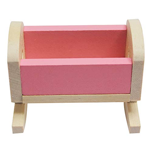 Gbell  Wooden Dollhouse Furniture Kitchen Set for Girl's Toys - Sink| Stove | Refrigerator | Washing Machine | Cabinet Mini Pink Doll House Accessories for Kids Girls Pretend Play Toys Gifts (Pink C) - Thumbnail 3