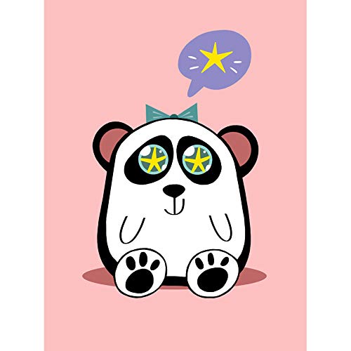 Wee Blue Coo Kawaii Panda Star Art Print Canvas Premium Wall Decor Poster