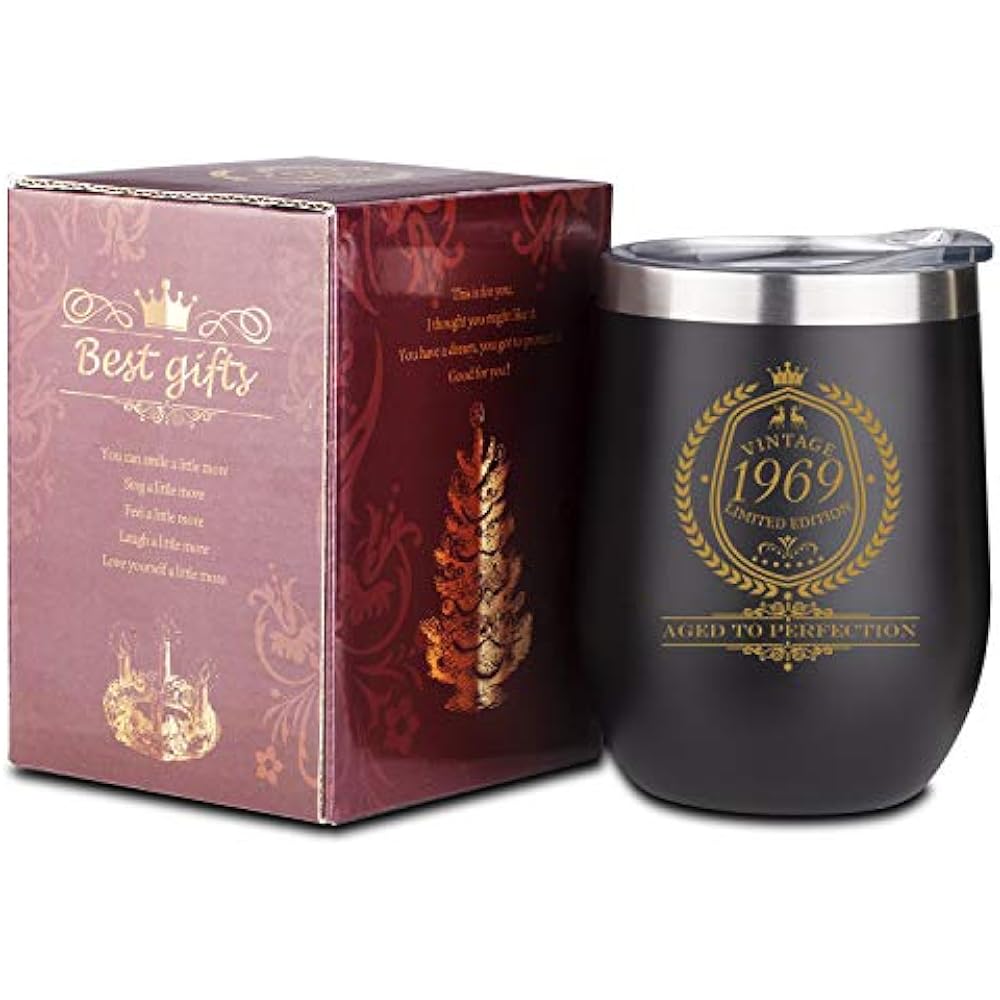 1969 Wine Glasses 50th Birthday Gifts For Women And Men Funny