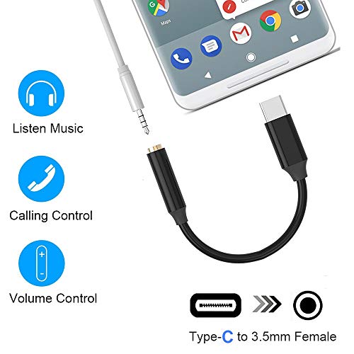 Fukep USB C to 3.5mm Headphone Jack Adapter, USB Type C to 3.5mm Audio Female Adapter for Google Pixel 3/2/3XL/2XL, Huawei Mate 10/P20 Pro, Essential Phone and More