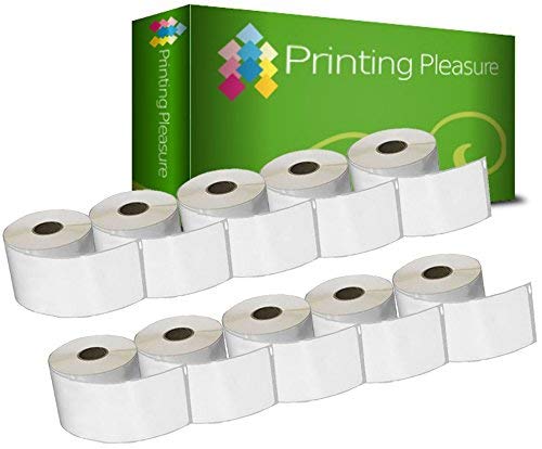 Printing Pleasure 10x Compatible with Seiko 99010 28mm x 89mm White Standard Address Labels Rolls (130 Labels per Roll) for LabelWriter 4XL 450 400 330 320 310 Twin Turbo Duo Seiko Printers