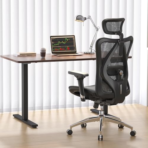 SIHOO M57 Ergonomischer Mesh-Bürostuhl, Lendenwirbelstütze, 330 lb, Schwarz