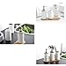 JIWEIMO 4 Piece Ceramic Bathroom Accessories Set ，Includes: Soap Dispenser Pump, Toothbrush Holder, Tumbler and Wooden Tray. Version 2.0