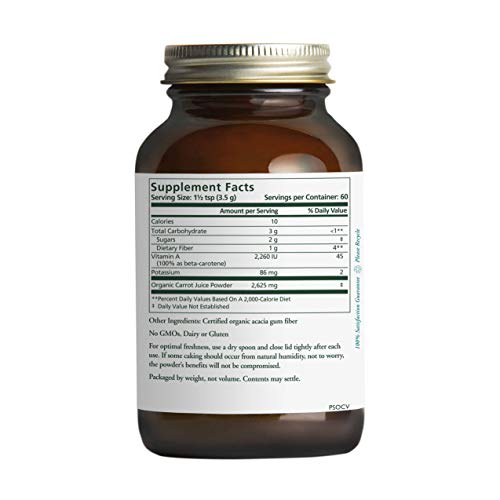 Pure Synergy USDA Organic Carrot Juice Powder (7.4 oz) USA Grown, Non-GMO - Thumbnail 2
