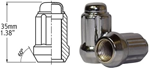 Coyote Premium Wheel Accessories Chrome Spline Install Kit (12mm x 1.5 Thread Size) For 5 Lug Wheels W/ Spline Key and Valve Stems