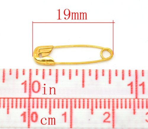 Dealglad Exquisite Small 19mm Metal Sewing Clothing Accessories Trimming Fastening Safety Pins (Gold, 2000Pcs)