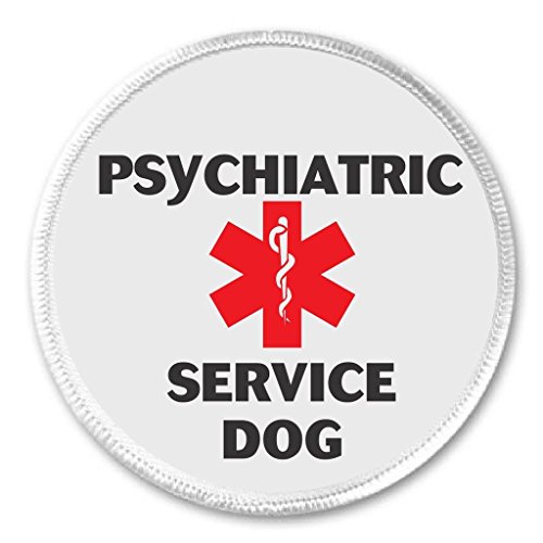 Psychiatric Service Dog Medical Alert Symbol 3" Sew On Patch Anxiety Bipolar