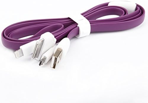 Colorful 3in1 Micro USB Lightning Flat Silicone Charging Cable 16 Inches Compatible With Samsung Galaxy And All Micro USB Devices Apple iPhone Lightning 5 5s 6 Plus iPad iPod eca24-2