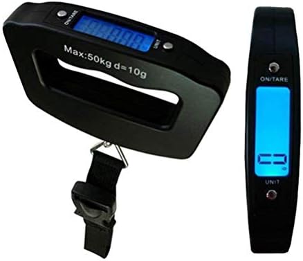 Luggage Scale Digital Scale Portable Grip Electronic Travel Scale 110 Lb/ 50Kg Suitcase Kitchen Scales with Tape Hook Torch AAA Battery (Tape)