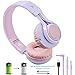 Riwbox WT-7S Bluetooth Headphones Light Up, Foldable Stero Wireless Headset with Microphone and Volume Control for PC/Cell Phones/TV/iPad (Purple)thumb 3