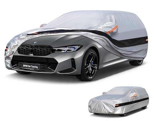 Holthly Exterior Car Cover for BMW 3 Series Touring (2005-2025), Car Cover 10 Layers of Protection, 100% Waterproof, Anti-Dust, Windproof, Rainproof, UV Protection