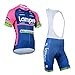 2014 Outdoor Sports Pro Team Men's Short Sleeve Lampre Cycling Jersey and Bib Shorts Set Blue