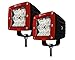OZ-USA® R 4D POD Flood Phillips LED Lights RED Bezel Fog ATV Offroad 3 x 4 Race Beam Truck Motorcycle Cube