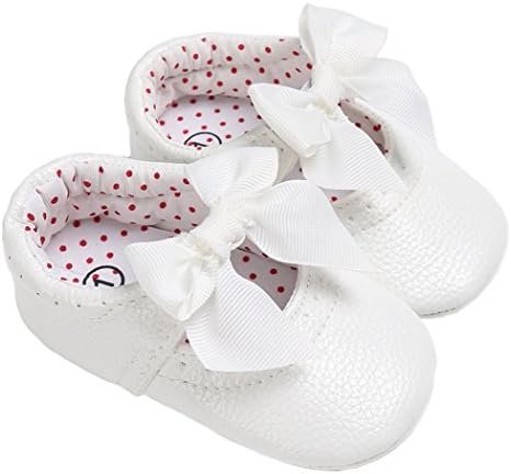 LINKEY Baby Girls Mary Jane with Bowknot Princess Dress Shoes Crib Shoes for Photos