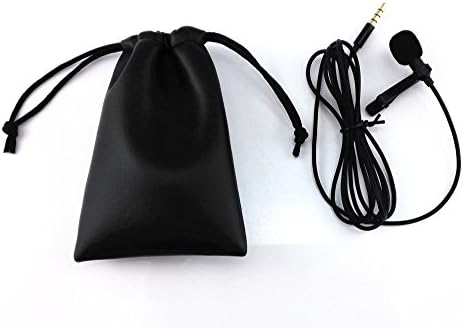 Honbay Lavalier Lapel Microphone Clip-on Omnidirectional Mic Sound Interview Video Conference Recording Mircrophone with Pu Leather Pouch