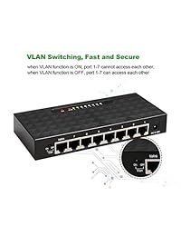 8 Port Gigabit Ethernet Network Switch YILONG 10 100 1000Mbps Network Switch Hub, Desktop Ethernet Splitter, Plastic Desktop High Performance Smart Adapter for Home and Small Business Users, Plug and